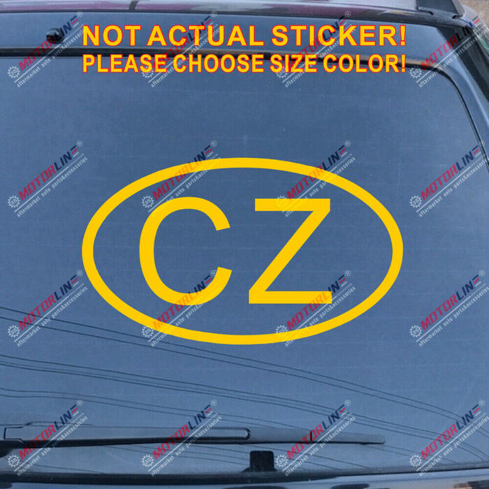 Czech CZ Oval Country Code Decal Sticker Czechs Car Vinyl pick size no bkgrd