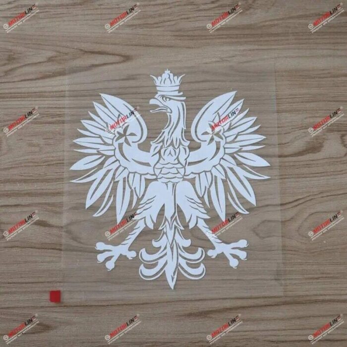 6'' White Polish Eagle Coat of Arms of Poland Polski Decal Sticker Car Vinyl