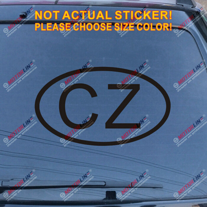 Czech CZ Oval Country Code Decal Sticker Czechs Car Vinyl pick size no bkgrd