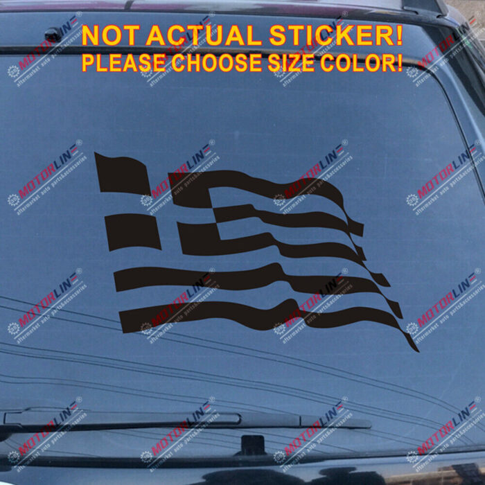 Greece Waving Flag Decal Sticker Greek Car Vinyl pick size color no bkgrd b