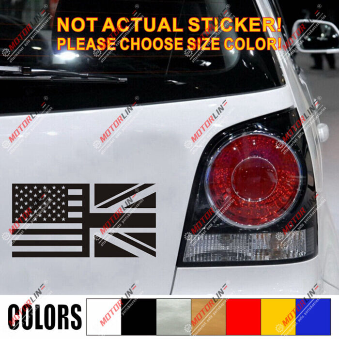 American British Flag UK USA Union Jack Decal Sticker Car Vinyl pick size color