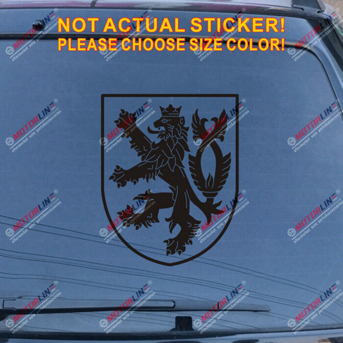 Czech Republic Lion Decal Sticker Czechs Car Vinyl pick size no bkgrd shield