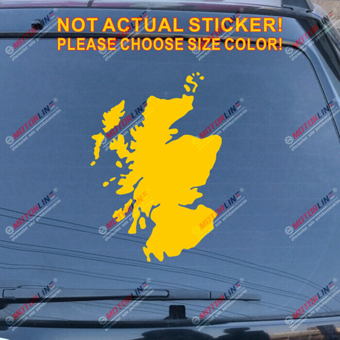 Scotland Map Outline Decal Sticker Scottish Car Vinyl pick size color b