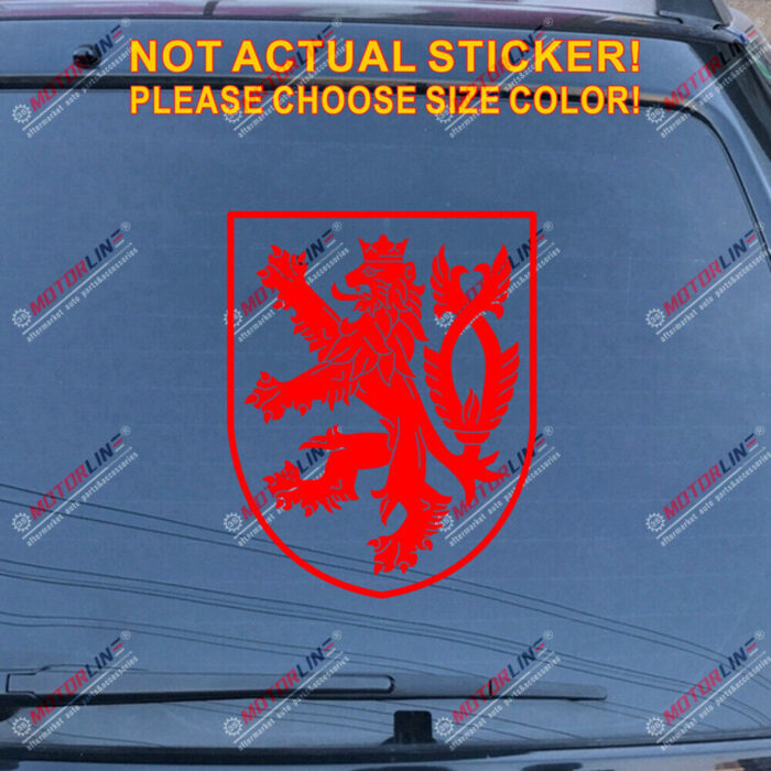 Czech Republic Lion Decal Sticker Czechs Car Vinyl pick size no bkgrd shield