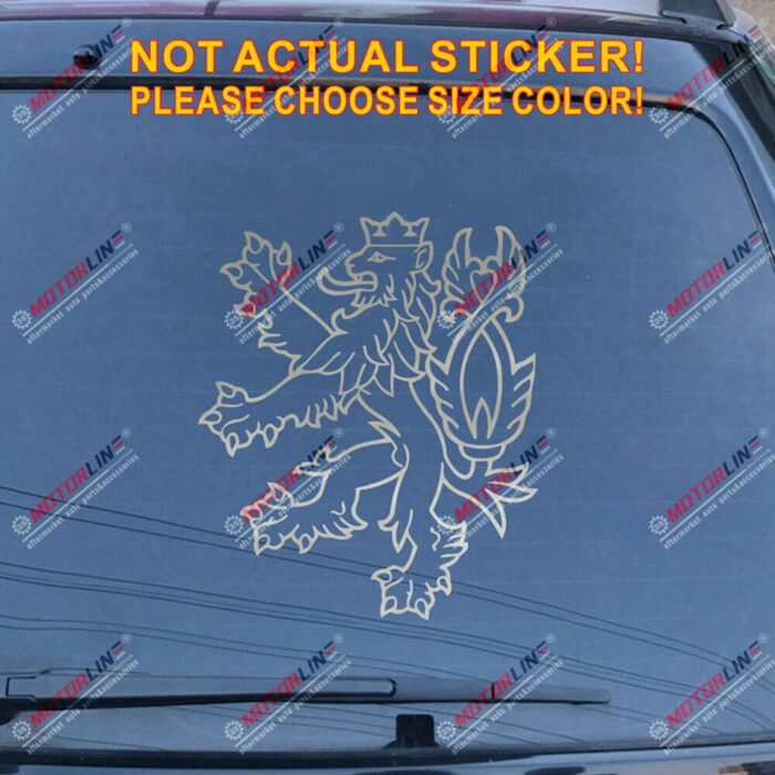 Czech Republic Lion Decal Sticker Czechs Car Vinyl pick size color no bkgrd d