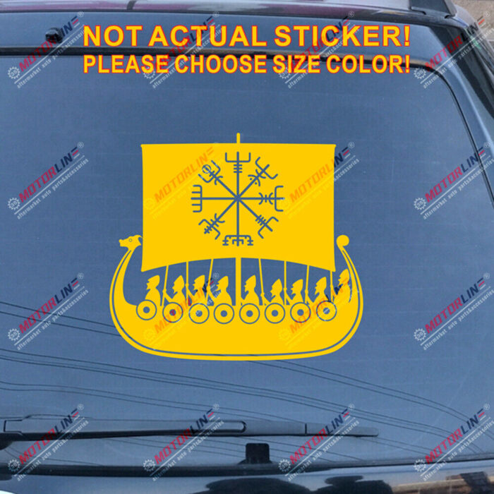 Dragon Head Viking Ship Decal Sticker Vegvisir Compass Car Vinyl Norse Odin