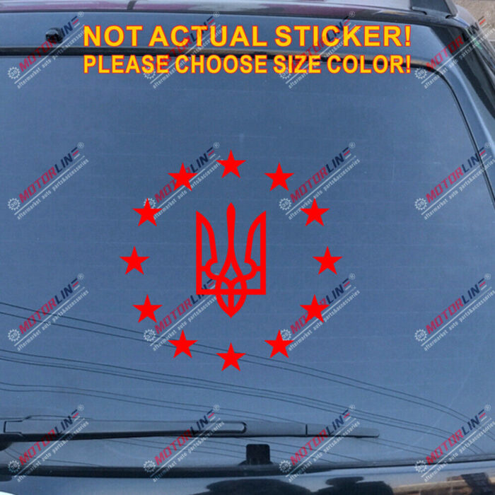 Ukraine Flag Tryzub EU Decal Sticker Ukrainian Car Vinyl pick size no bkgrd