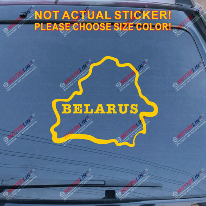 Belarus Map Decal Sticker Outline Silhouette Car Vinyl Belorussian no bkgrd b