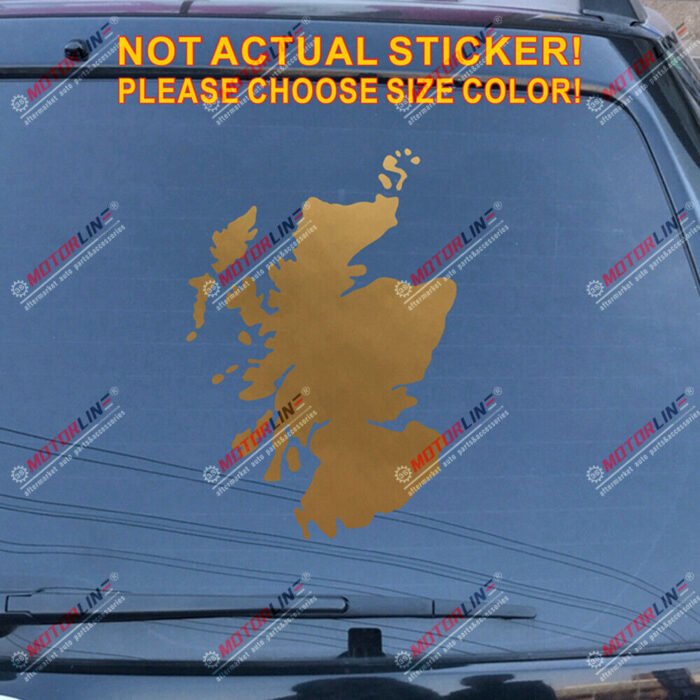 Scotland Map Outline Decal Sticker Scottish Car Vinyl pick size color b