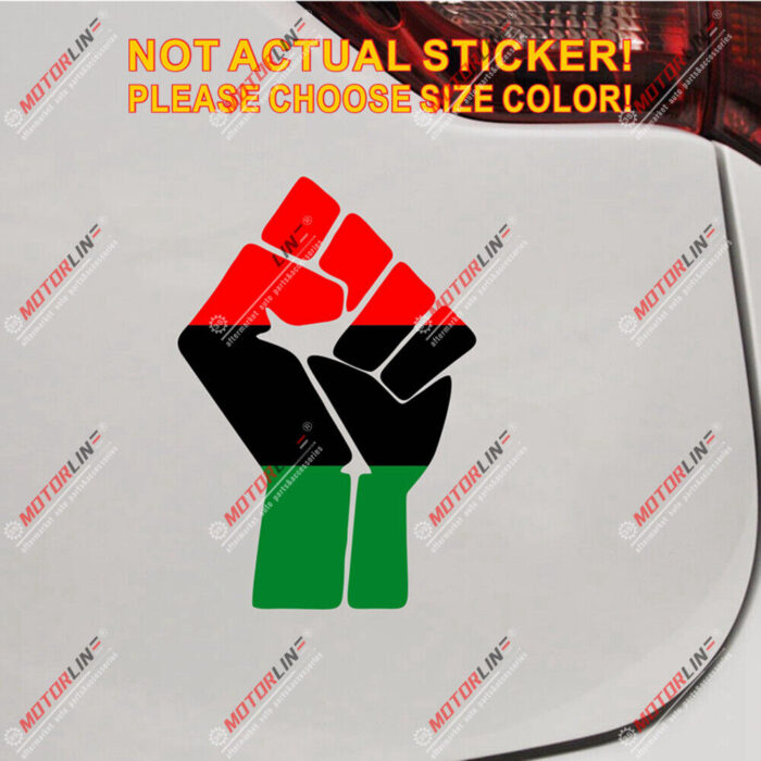 Africa Pan African Flag Fist Decal Sticker Car Vinyl pick size