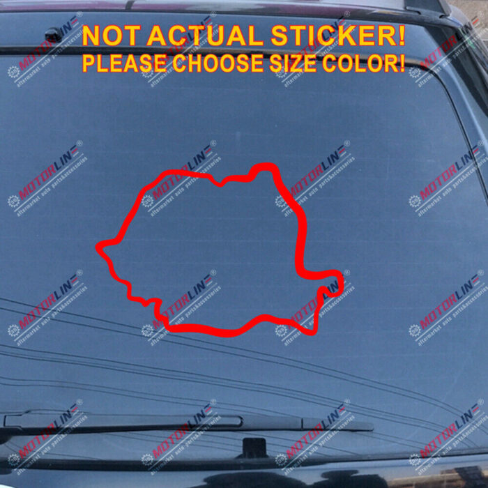 Romania Map Decal Sticker Romanian Outline Silhouette Car Vinyl pick size color