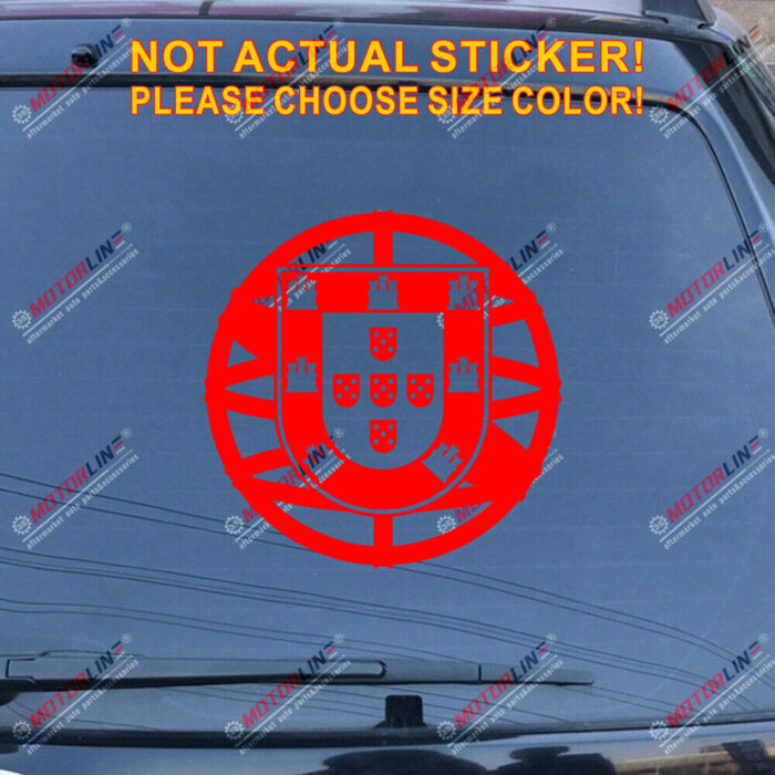 Portugal Portuguese Flag Seal Decal Sticker Car Vinyl round die cut simple style
