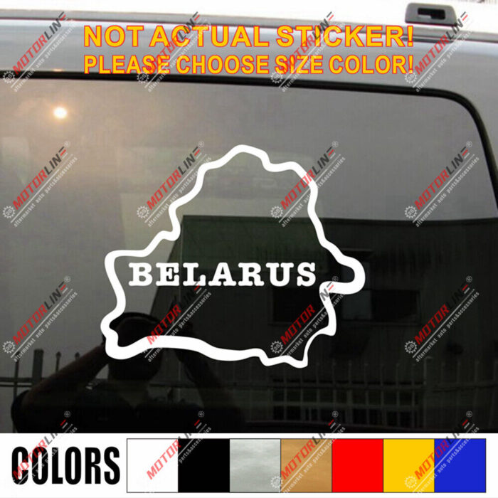 Belarus Map Decal Sticker Outline Silhouette Car Vinyl Belorussian no bkgrd b