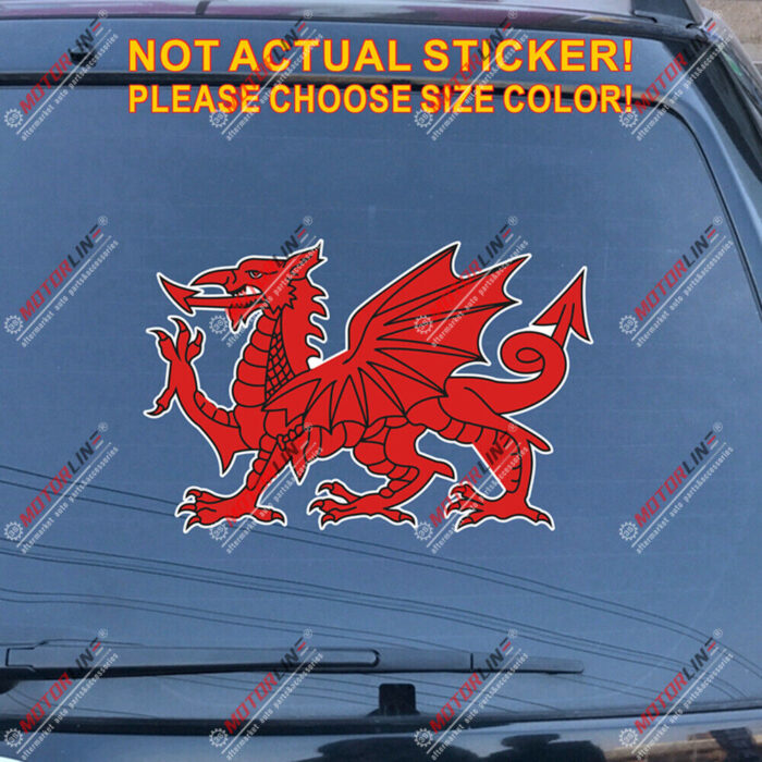 Wales Red Dragon Welsh Y Ddraig Goch Decal Sticker Car Vinyl Reflective Glossy