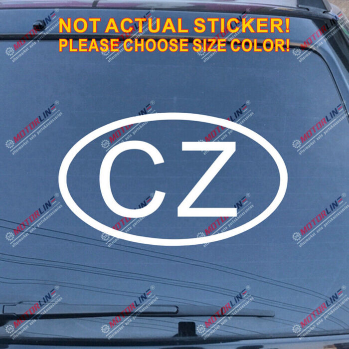 Czech CZ Oval Country Code Decal Sticker Czechs Car Vinyl pick size no bkgrd