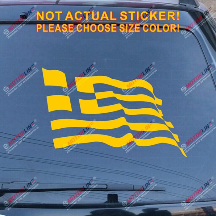 Greece Waving Flag Decal Sticker Greek Car Vinyl pick size color no bkgrd b