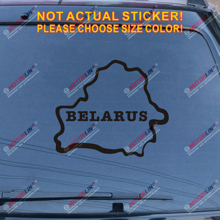 Belarus Map Decal Sticker Outline Silhouette Car Vinyl Belorussian no bkgrd b