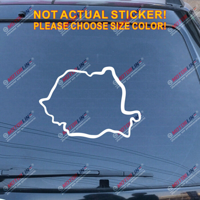 Romania Map Decal Sticker Romanian Outline Silhouette Car Vinyl pick size color