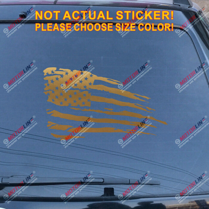 USA American Flag Decal Sticker Car Vinyl pick size American no bkgrd distressed