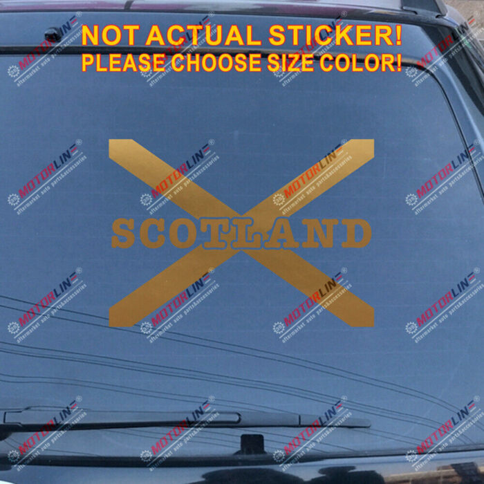 Scotland Saltire Cross Decal Sticker Scottish Car Vinyl pick size color letter