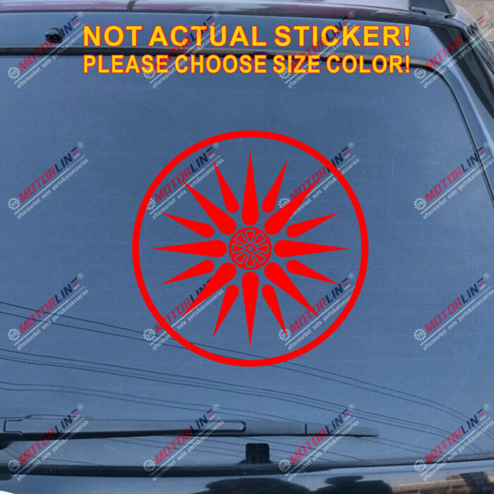 Sun of Vergina Macedonia Flag Decal Sticker Car Vinyl Macedonian pick size round