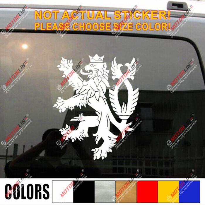 Czech Republic Lion Decal Sticker Czechs Car Vinyl pick size color no bkgrd b