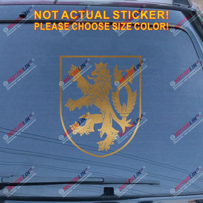 Czech Republic Lion Decal Sticker Czechs Car Vinyl pick size no bkgrd shield