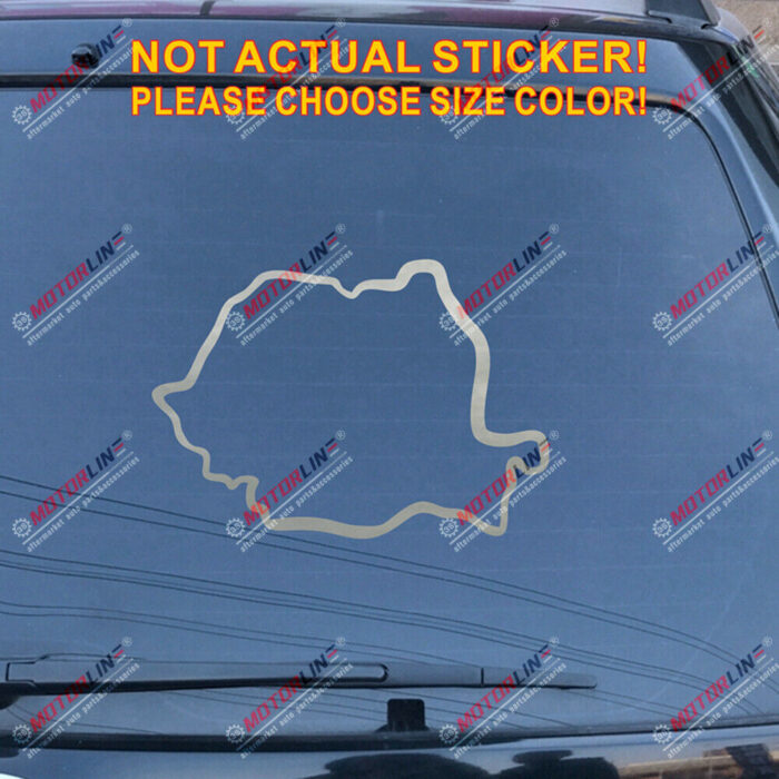 Romania Map Decal Sticker Romanian Outline Silhouette Car Vinyl pick size color