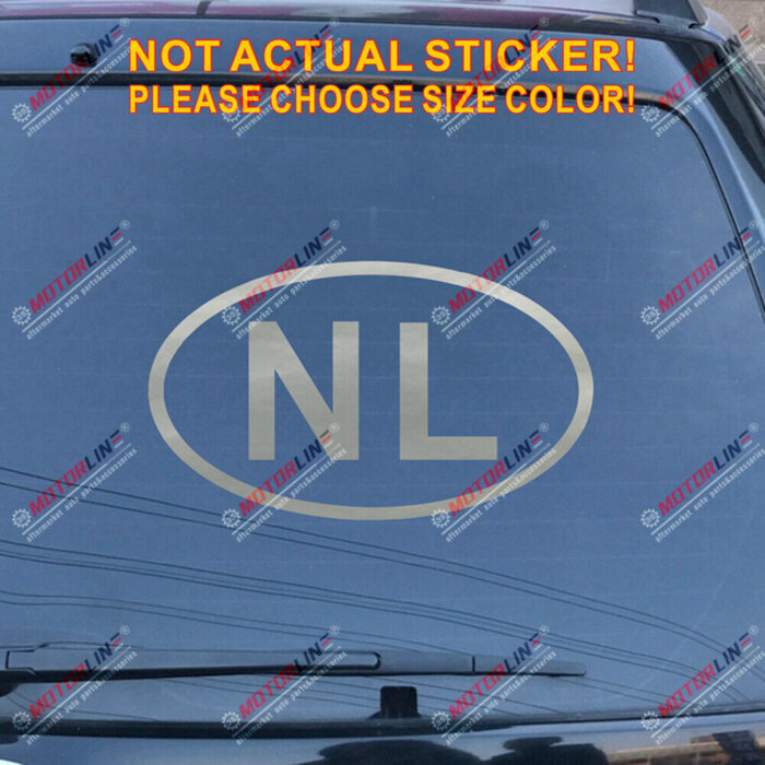 Netherlands NL oval country code Decal Sticker Holand Car Vinyl pick size color