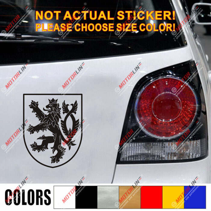 Czech Republic Lion Decal Sticker Czechs Car Vinyl pick size no bkgrd shield