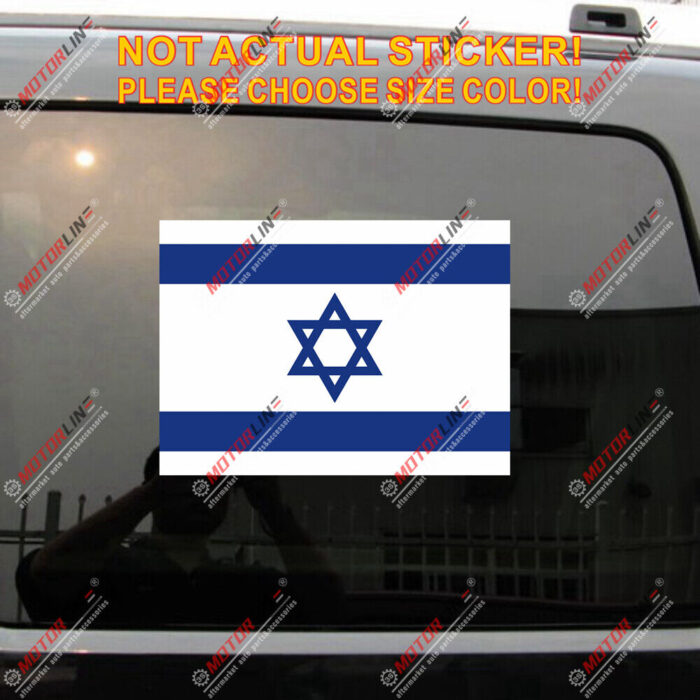 Israel Israeli Flag Decal Sticker Car Vinyl Reflective Glossy pick size printed