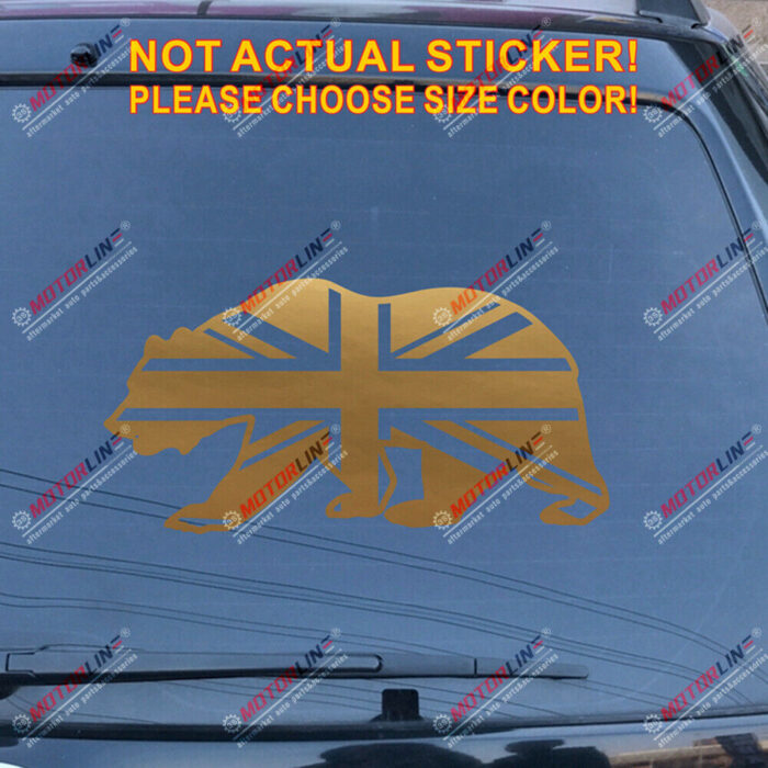 California State Bear Cali UK Union Jack Flag Decal Sticker Car Vinyl pick size