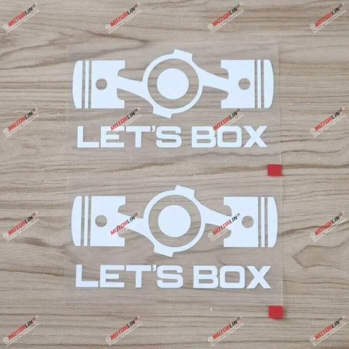 2x White 4'' Let's Box Boxer Flat 4 Car Decal Sticker Fit for Subaru STI WRX etc