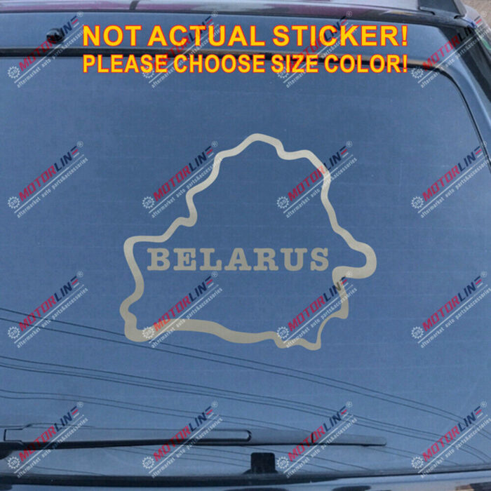 Belarus Map Decal Sticker Outline Silhouette Car Vinyl Belorussian no bkgrd b