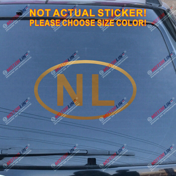 Netherlands NL oval country code Decal Sticker Holand Car Vinyl pick size color