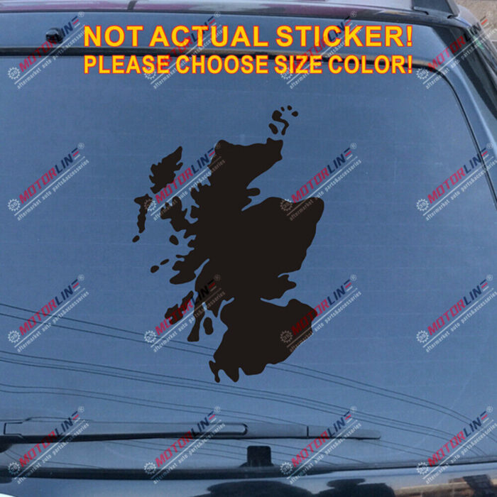 Scotland Map Outline Decal Sticker Scottish Car Vinyl pick size color b