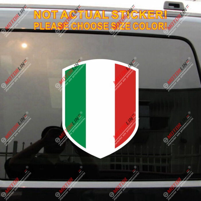 Italy Italian Flag Decal Sticker Shield Car Vinyl reflective glossy c pick size
