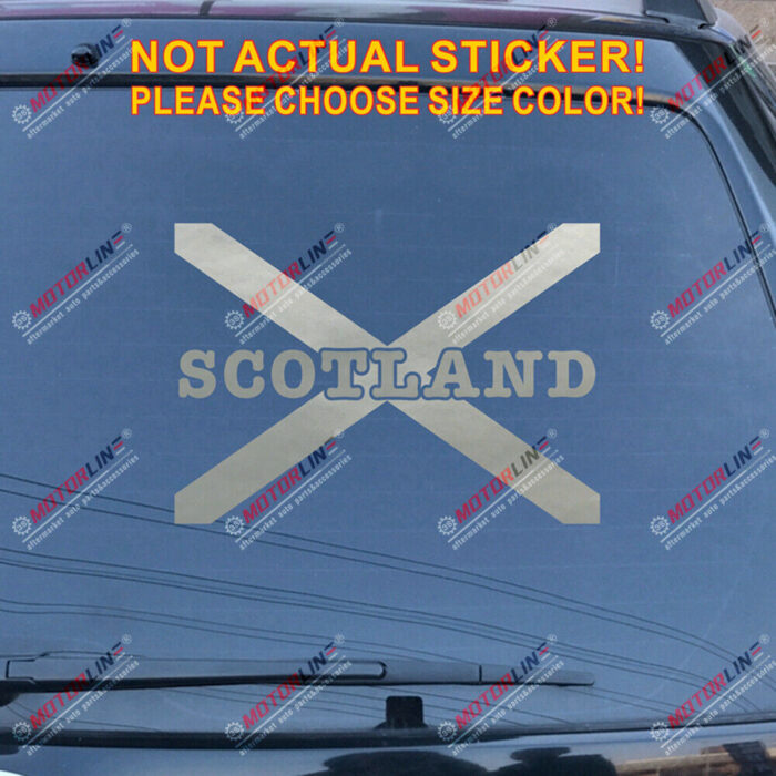 Scotland Saltire Cross Decal Sticker Scottish Car Vinyl pick size color letter