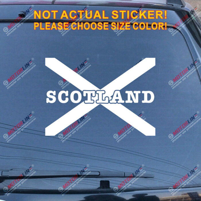 Scotland Saltire Cross Decal Sticker Scottish Car Vinyl pick size color letter