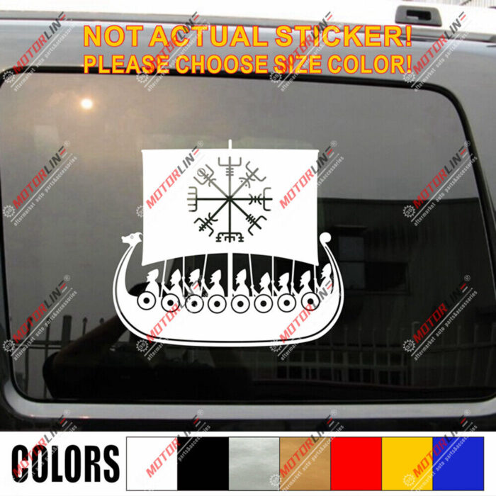 Dragon Head Viking Ship Decal Sticker Vegvisir Compass Car Vinyl Norse Odin