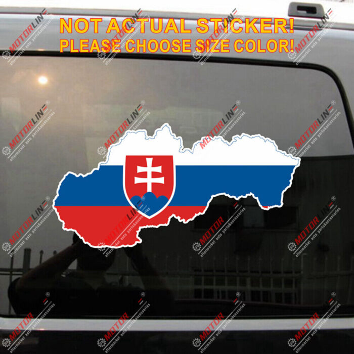 Slovak Slovakia Flag Map Decal Sticker Slovakian Car Vinyl reflective glossy a