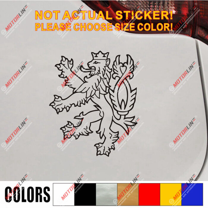 Czech Republic Lion Decal Sticker Czechs Car Vinyl pick size color no bkgrd d