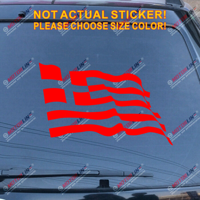 Greece Waving Flag Decal Sticker Greek Car Vinyl pick size color no bkgrd b