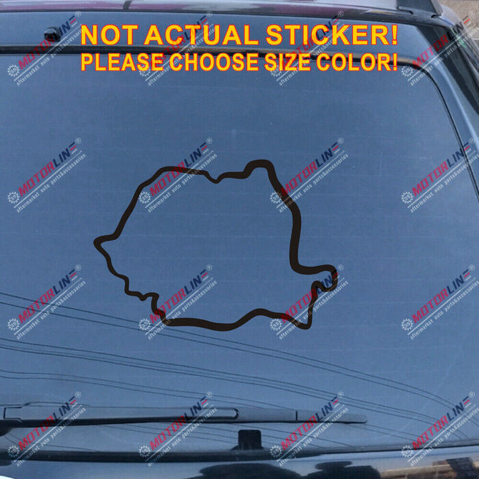 Romania Map Decal Sticker Romanian Outline Silhouette Car Vinyl pick size color