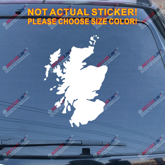 Scotland Map Outline Decal Sticker Scottish Car Vinyl pick size color b