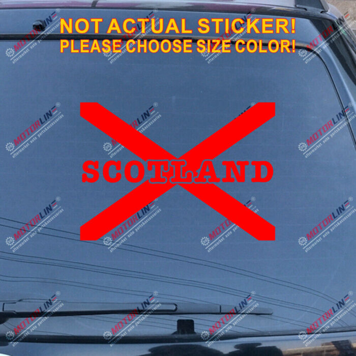 Scotland Saltire Cross Decal Sticker Scottish Car Vinyl pick size color letter