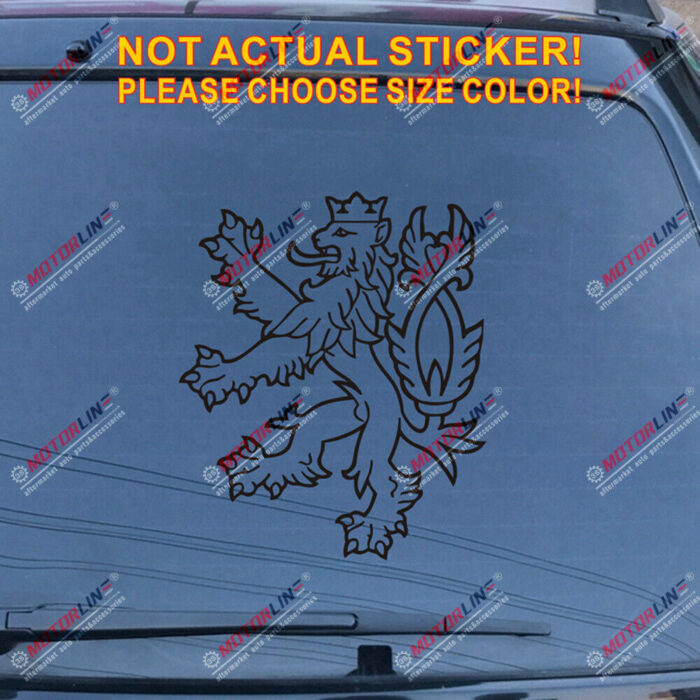 Czech Republic Lion Decal Sticker Czechs Car Vinyl pick size color no bkgrd d