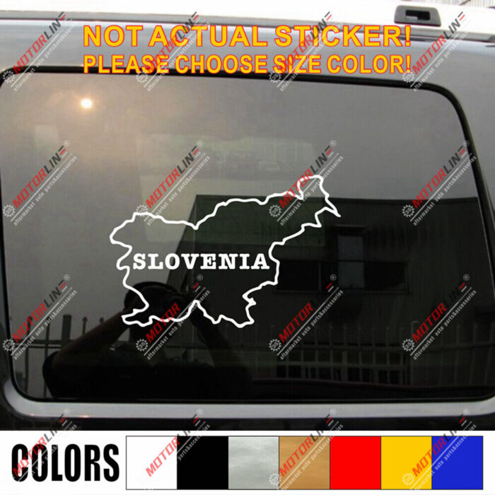 Slovenia Pride Map Decal Sticker Slovenian Outline Silhouette Car Vinyl Home