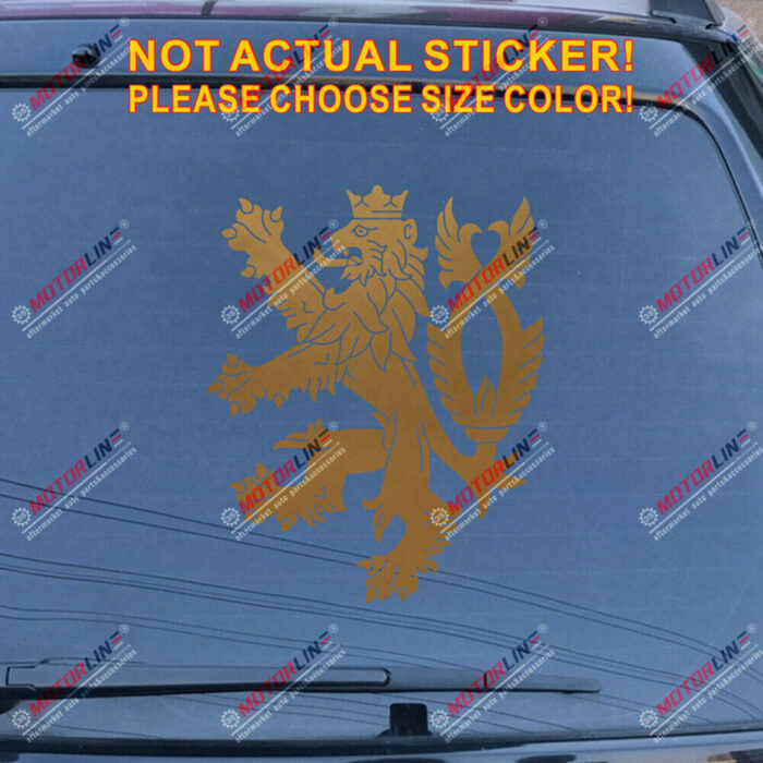 Czech Republic Lion Decal Sticker Czechs Car Vinyl pick size color no bkgrd b