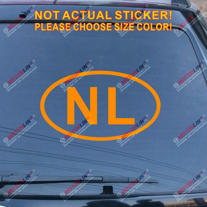 Netherlands NL oval country code Decal Sticker Holand Car Vinyl pick size color